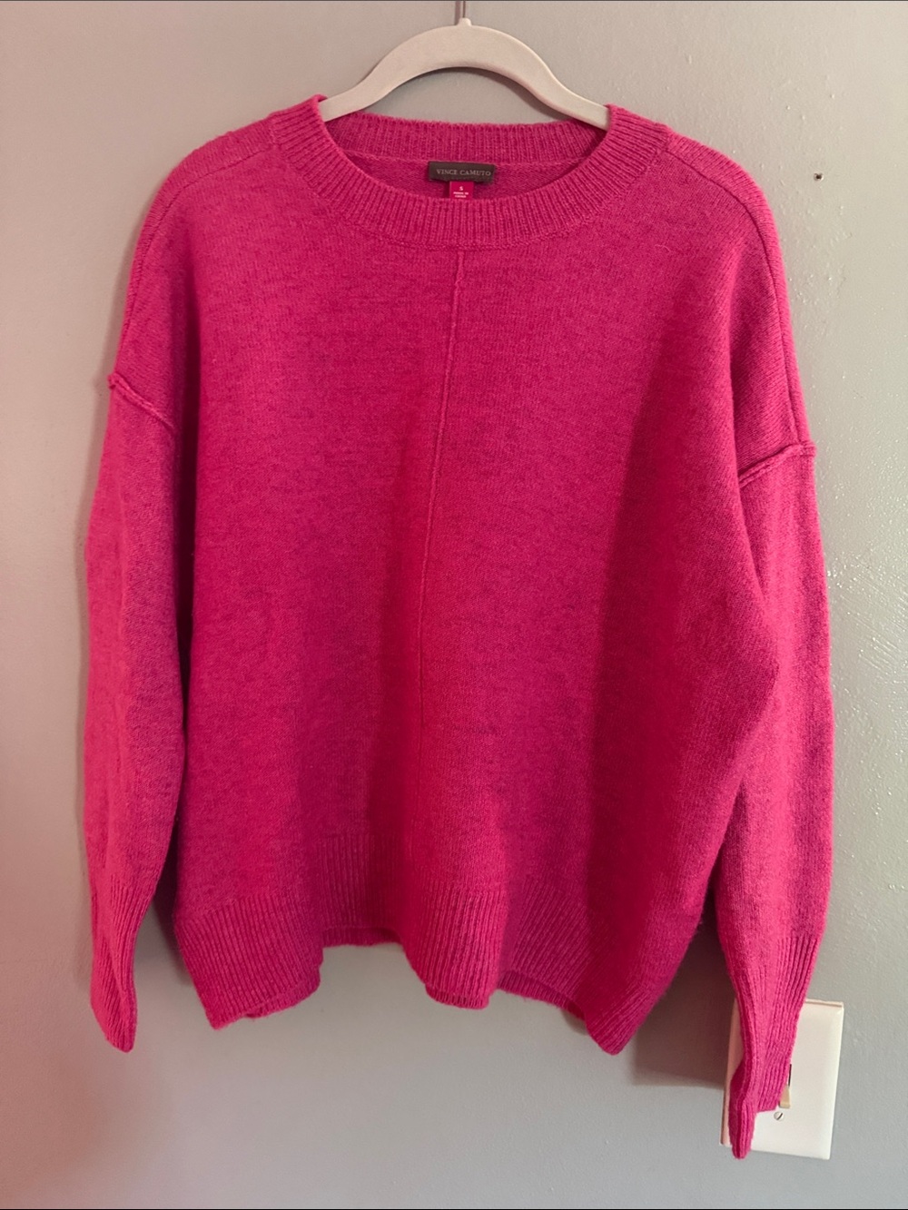 Vince Camuto Bright Pink Crewneck Sweater